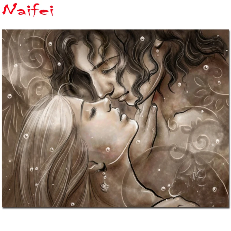 

diy 5d Square Round Diamond Painting Full Drill Love Kiss Cross Stitch Mosaic Home Decor Embroidery Romantic Couple Diamond Art