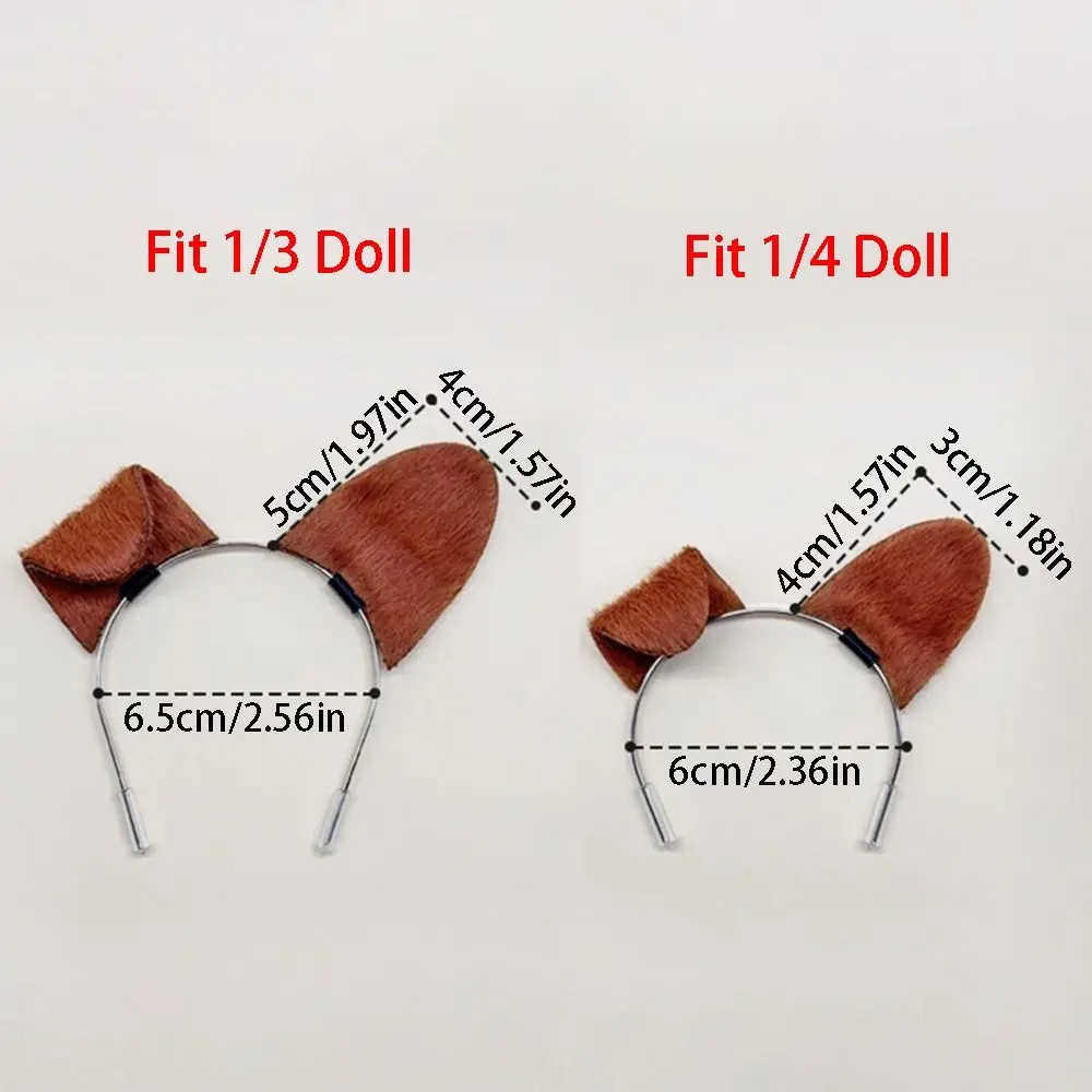 Dress Up Toy Kawaii Fascia per orecchie di cane Morbido fai da te BJD/SD Copricapo per bambole Carino marrone simulato Animale Orecchio Cerchio per capelli Ragazze Giocattoli