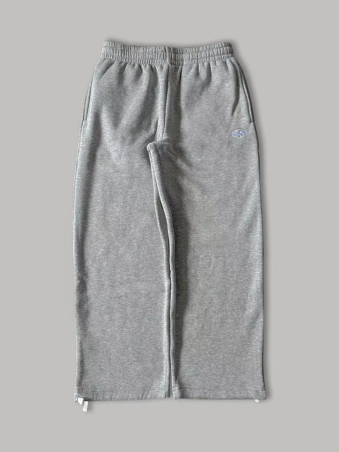 American Style Casual Sport Pants Men's Loose Cuffed Straight Leg Pants Embroidered Lettering Long Pants Streetwear
