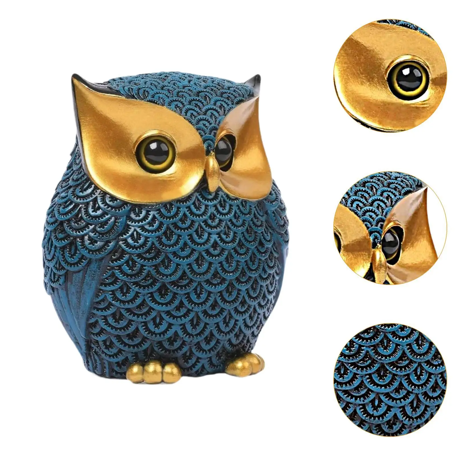 Blue Owl Statue Gift for Birds Lovers Ornament Modern Accents Animal Figurine for Office Bedroom Table Desk Bookshelf Decoration view 5