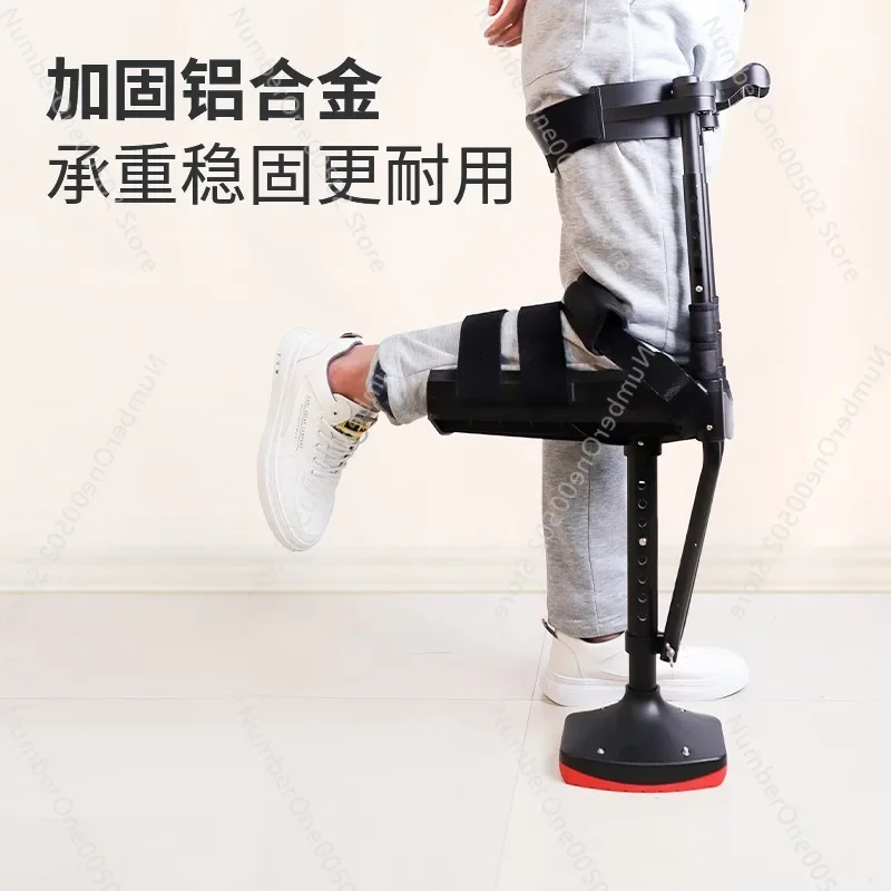 Ankle Fracture Walker Single Leg Anti Slip Crutch Adjustable Mobility Aid for Sprain Recovery