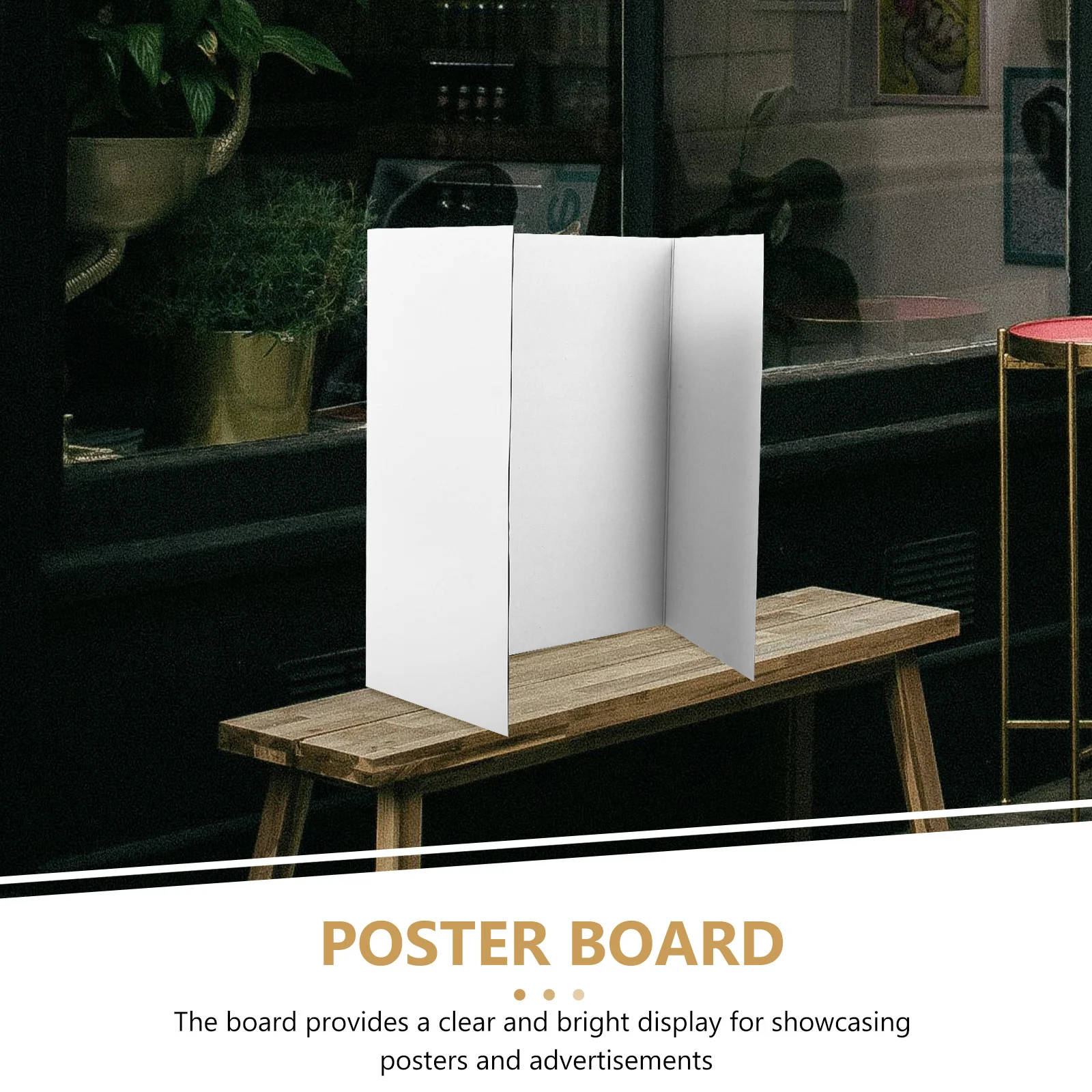 

1Set White Foldable Trifold Display Board Poster Board Double Tape Clear Presentation Project Boards Science Boards Trifold
