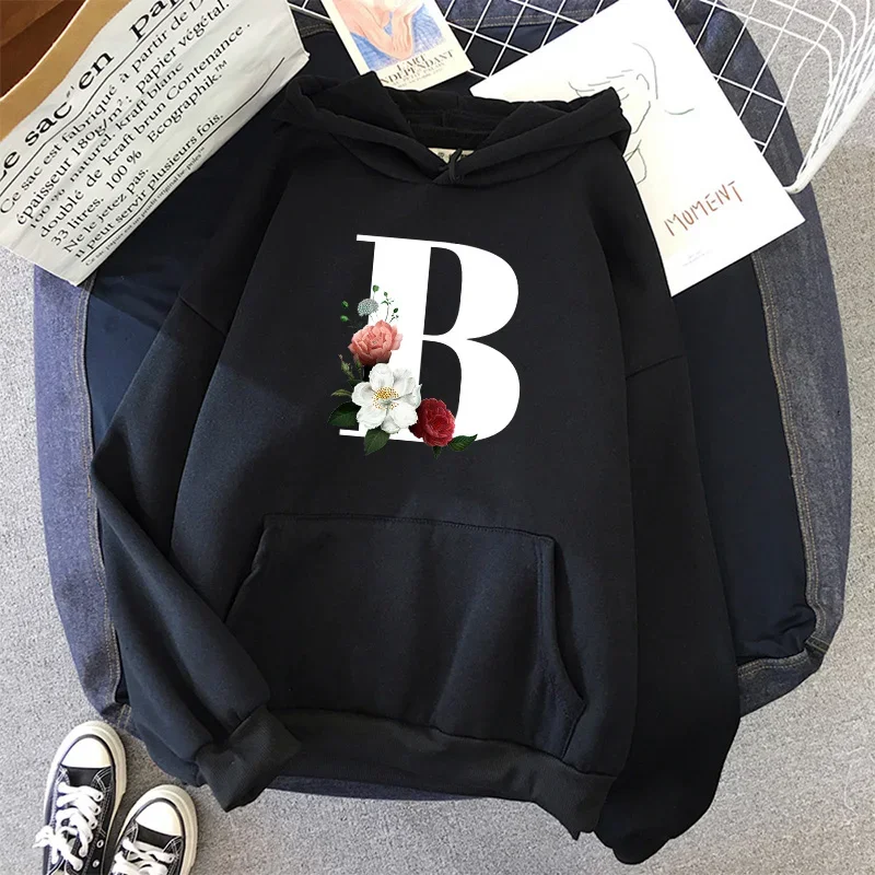 Buchstabe A-Z Druck Herren Hoodies Casual Sweatshirts Outdoor Sport Jogging Herren Kleidung Täglich Heiße Verkäufe Schwarz Tops Streetwear