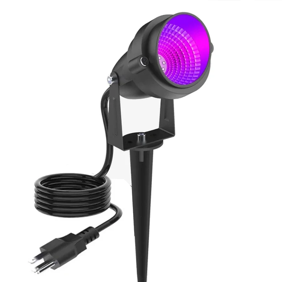 12W LED Black Light UV Black LED Spotlight IP66 Waterproof LED Blacklight Landscape Light With Plug for Dance Party Stage Decor