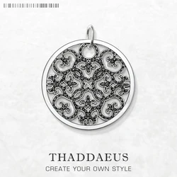 Pendant Arabesque Disc Ornament Pave Brand New Fashion 925 Sterling Silver Vintage Jewelry Europe Gift For Women