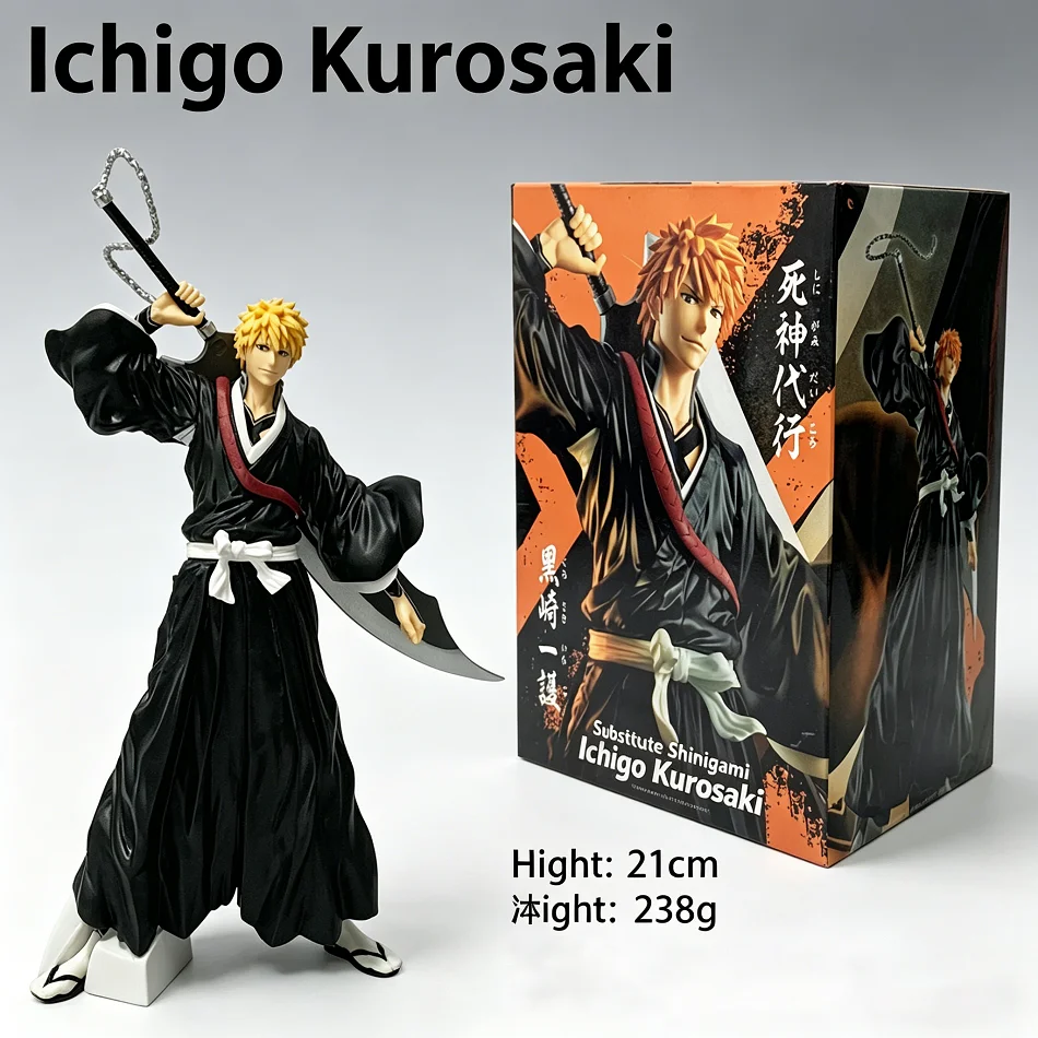 Figura de Anime Bleach de 21 cm, Figura de Acción de Kurosaki Ichigo, Figura de Aizen Sousuke/Hitsugaya Toushirou, Modelo de PVC, Juguete Coleccionable, Regalos