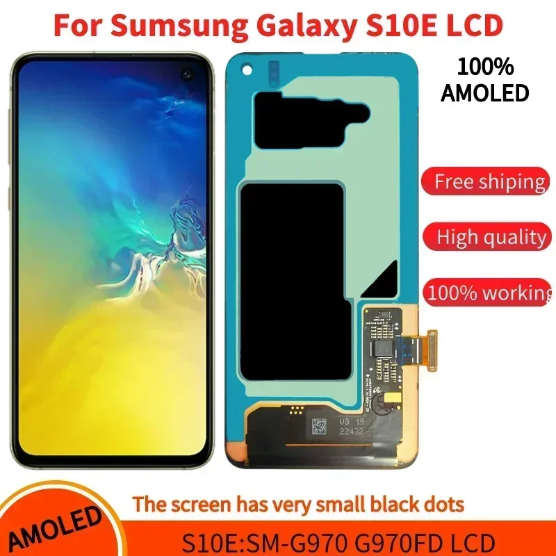 

100% AMOLED для Samsung S10E G970 g970f G9700 S10E ЖК-дисплей с цифровым преобразователем сенсорного экрана, запасные части