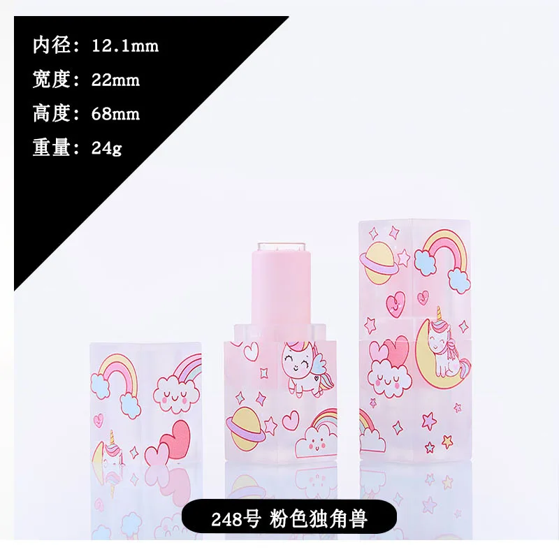 Flower Printed Empty Lip Gloss Tube Container Refillable Lip Balm Bottle Lipstick Tube Holder for DIY Cosmetic 3.6g