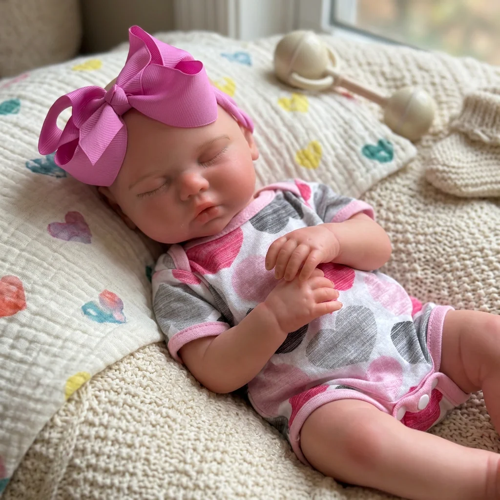 13 Inch Gender‑Neutral Full Silicone Reborn Doll Bald Design Lifelike Hand Painted Waterproof Collectible Art Ornament for Gift
