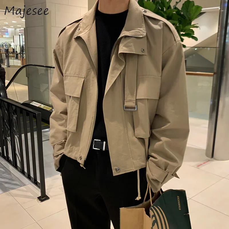 

Укороченные куртки мужские красивые винтажные дизайнерские осенне-весенние одежды техническая одежда на молнии американская уличная универсальная крутая одежда