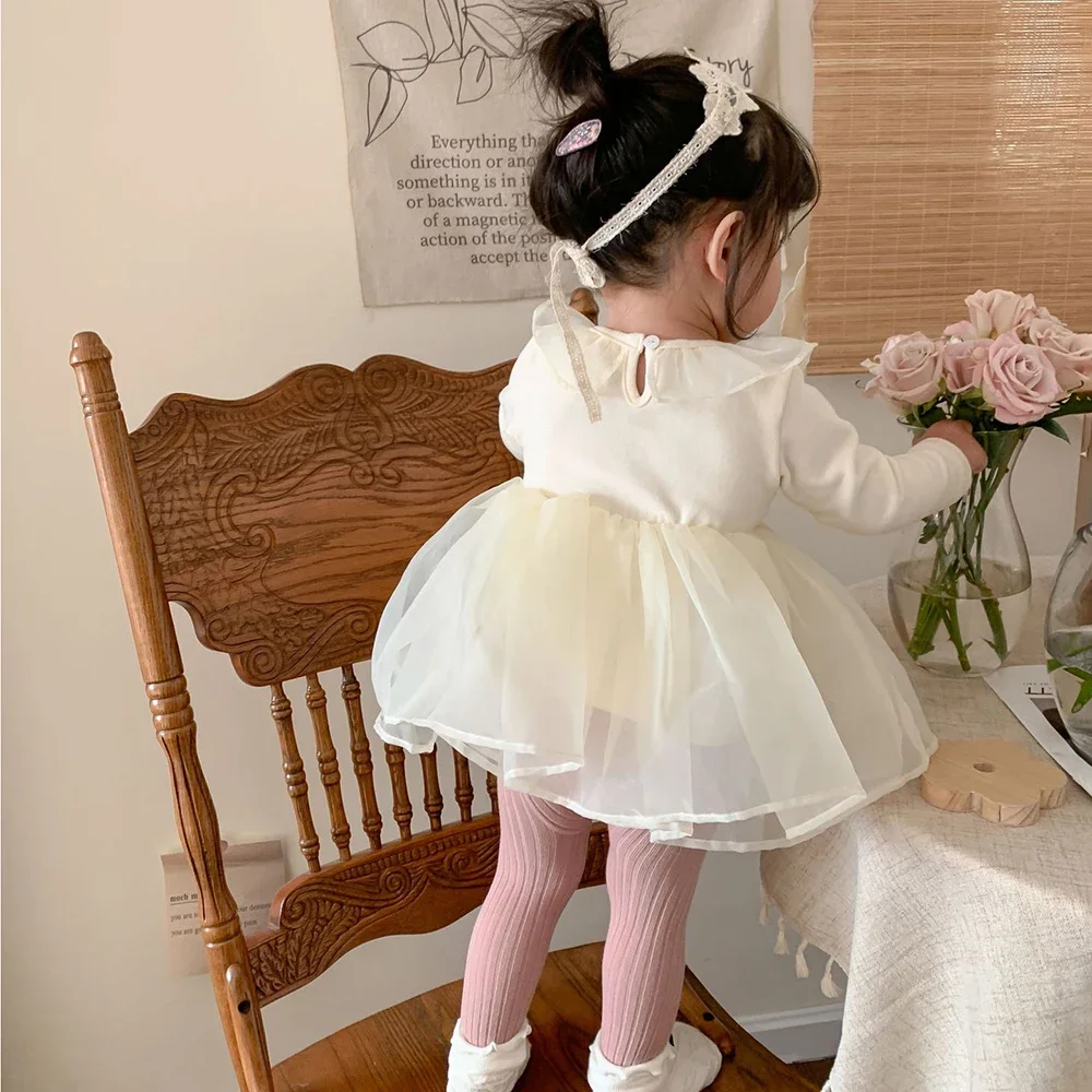 Vestido de fiesta de cumpleaños de manga larga para bebé, traje de princesa, vestidos de bautizo