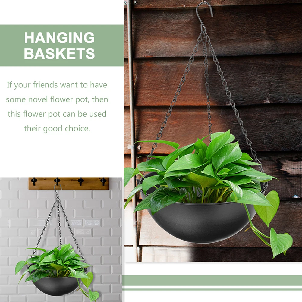 2 قطعة وعاء نبات معلق الحديد ريفي نمط شرفة جدار معلق اناء للزهور في الهواء الطلق داخلي حديقة زارع الزخرفية #6