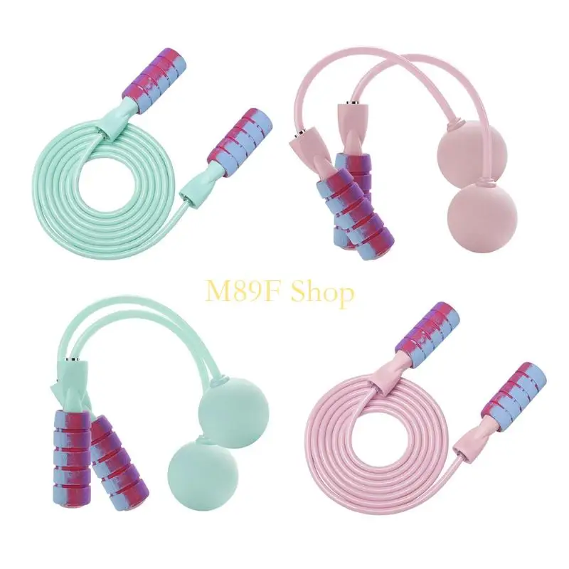 

M89F Candy Color Bearing Ropeless Jump Rope Sports PVC Weighted Cordless Ball Skipping Strings Sports Bodybuilding Exercise Tool