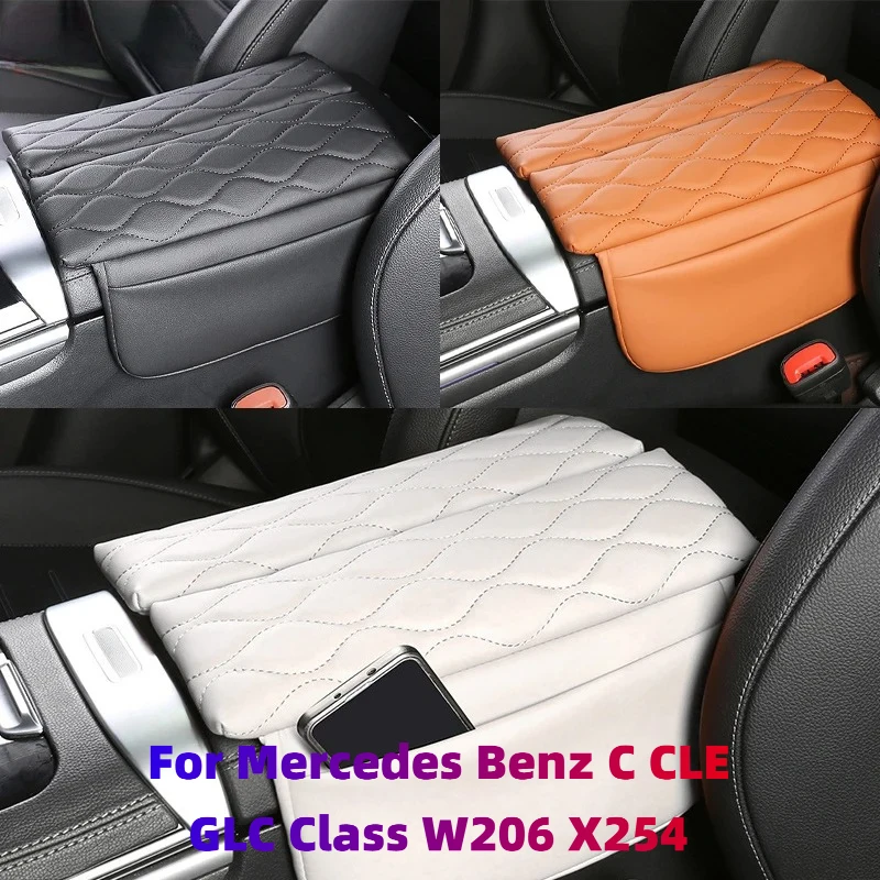 

Для Mercedes-Benz C, CLE, GLC-класса W206 X254: центральный подлокотник, консоль, ящик для хранения, кожаная накладка, аксессуары для интерьера