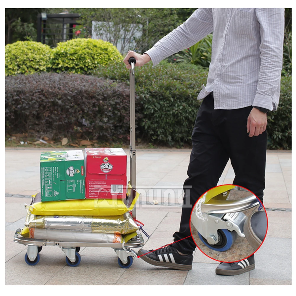 

Folding Hand Truck Dolly Cart with Wheels Luggage Trolley 200-400kg Capacity Stainless SteelFlatform Dolly 2025 NEW