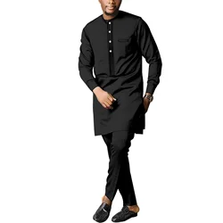 African Clothes for Men Long Sleeve Designer Tradition Casual Dashiki Men Top Shirts and Pants Sets