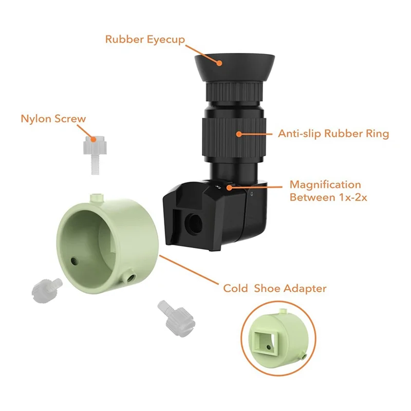 A37T-Right Angle Viewfinder With Adapter For Polar Scope, Built-In Diopter And 360°Rotating For Doing Polar Alignment