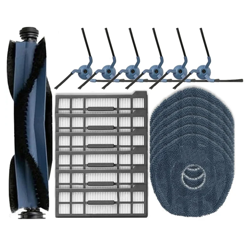 19 قطعة ل Eufy X10 Pro Omni جهاز آلي لتنظيف الأتربة الجانب الرئيسي فرشاة ممسحة القماش فلتر Hepa اكسسوارات قطع الغيار