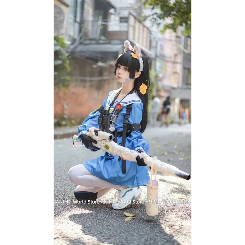 게임 블루 아카이브 카스미자와 미유 코스프레 의상 애니메이션 소녀 학교 드레스 크리스마스 할로윈 모자 가발 신발 모자