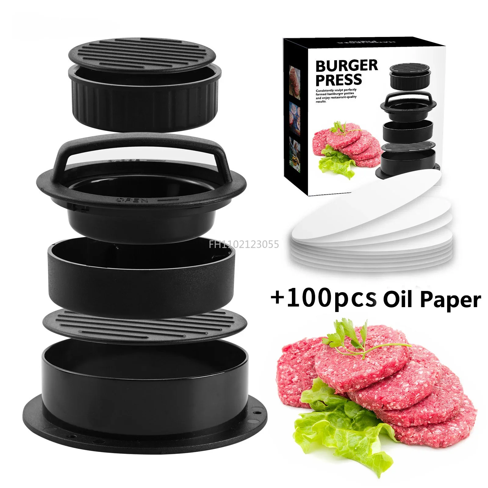 

Round Hamburger Burger Press Beef Grill Food-Grade ABS Hamburger Helper Meat Press Cutlets Patty Maker Mold Kitchen Gadgets