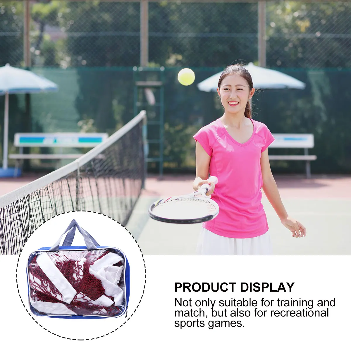 

Portable Badminton Net Encrypted Mesh Without Hanging Ball Ideal for Training Matches Recreational Sports Easy Installation