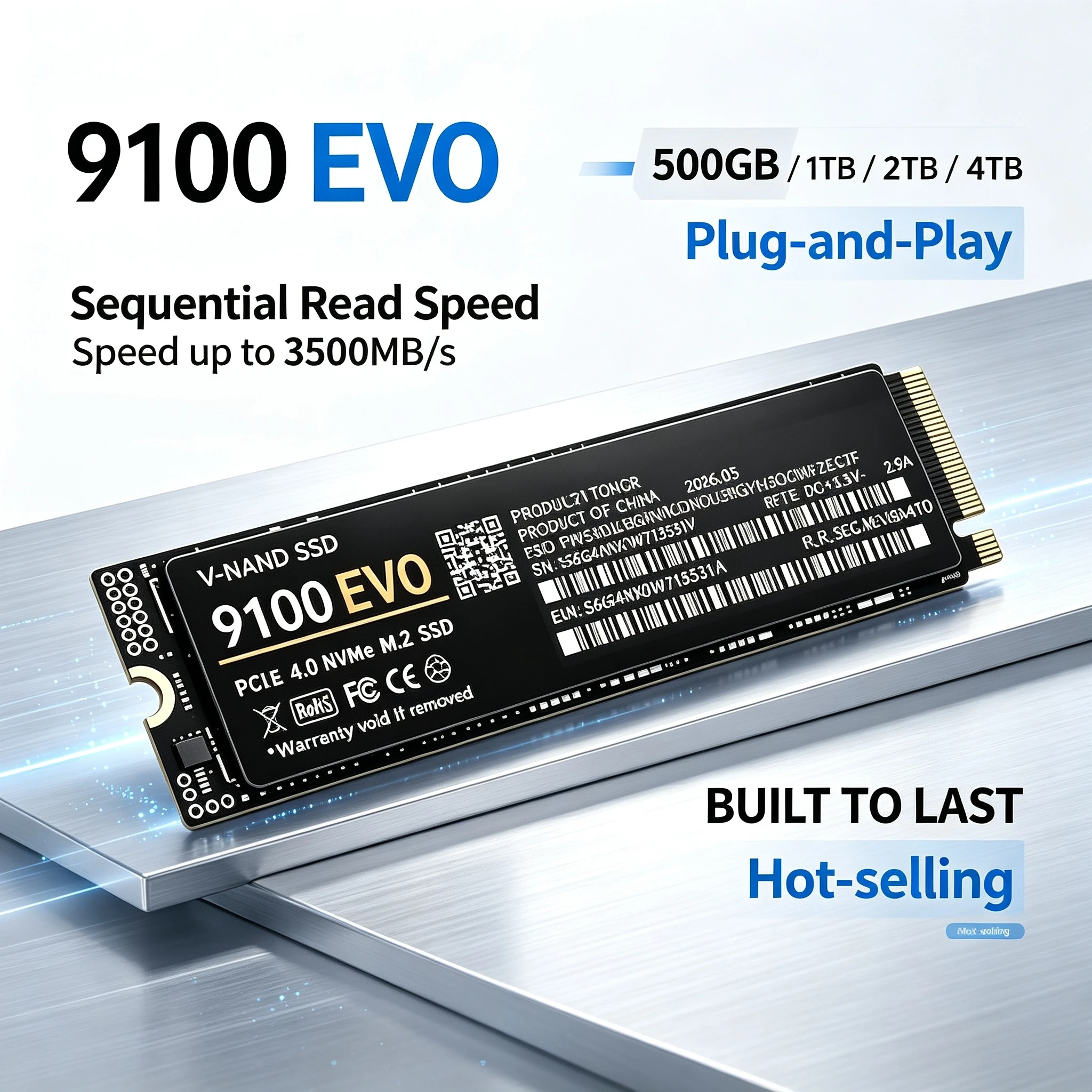 M.2 NVMe SSD 9100 EVO 500GB 1TB 2TB 4TB Original Internal Solid State Hard Drive Laptop Desktop Notebook Max Unit