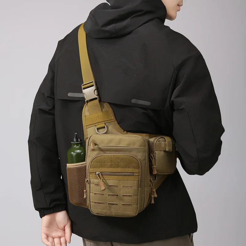 

Waterproof and wear-resistant Oxford cloth outdoor diagonal span bag light practical cycling kettle storage backpack