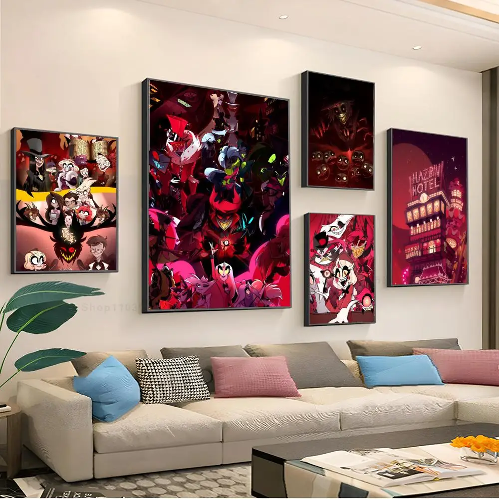 

H-Hazbin Hotels Poster Paper Print Home Living Room Bedroom Entrance Bar Restaurant Cafe Art Painting Decoration