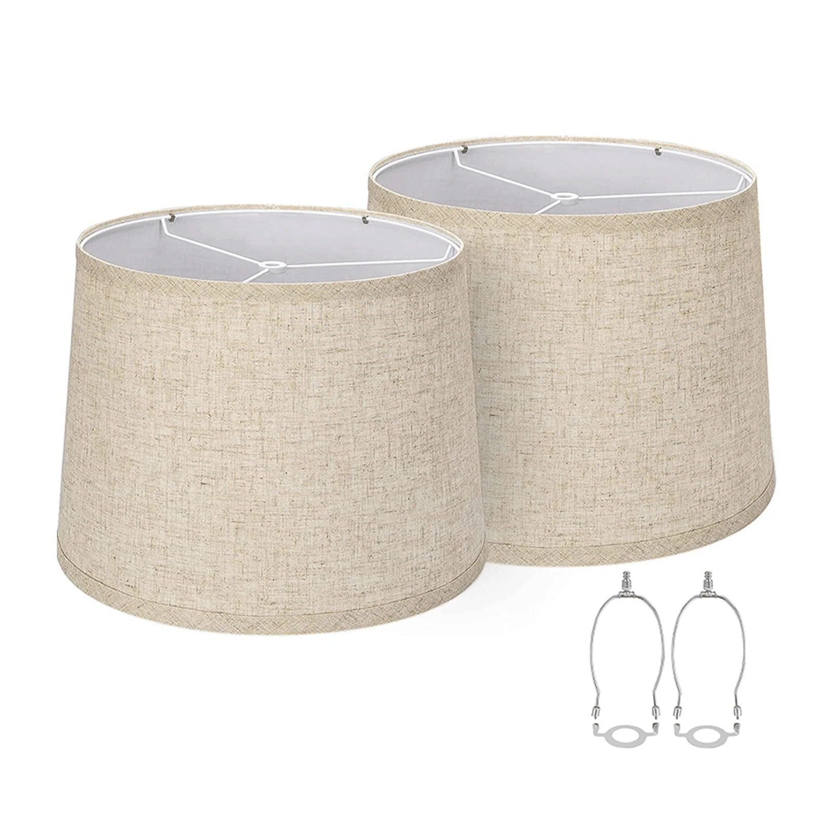 

2 Sets of Fabric Lampshade for Table Lamp Floor Lamp Lampshade with Lampshade Harp Stand E26 Hole 7