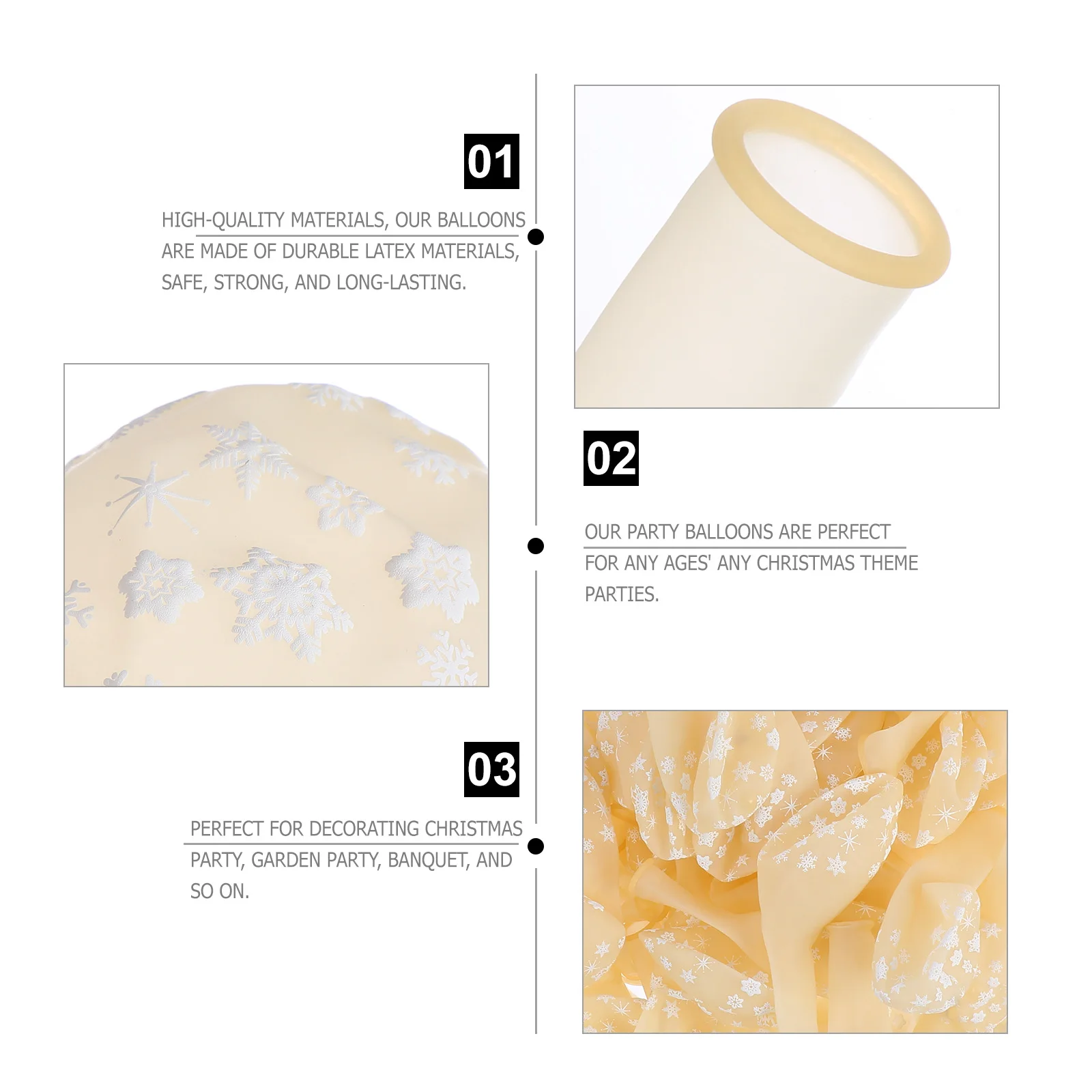 

100Pcs High Quality Latex Balloons Snowflakes Pattern Christmas Party Decoration Birthday Festival Garden Decor