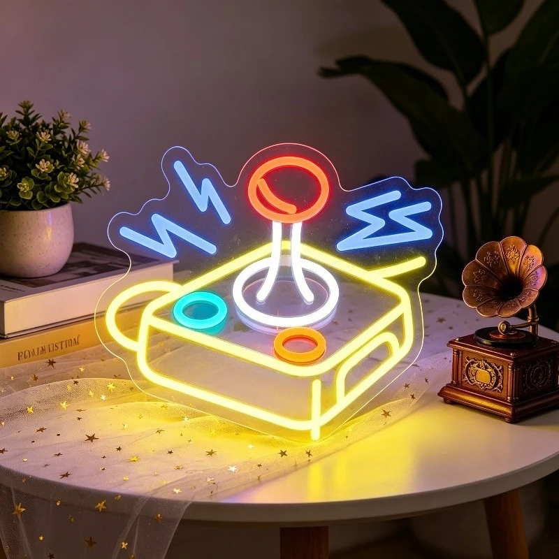 Retro Gaming Gameboy - Enseigne néon LED Joystick Arcade, Décoration