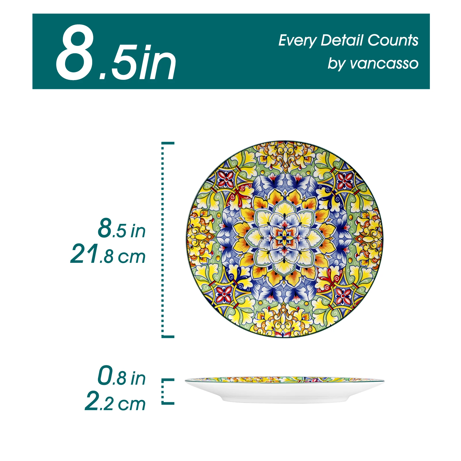 Vancasso 6/12 Piece Porcelain Dinner Plates Crockery Breakfast Plate Set Scratch Resistant Flat Plates Dinnerware Set for 6