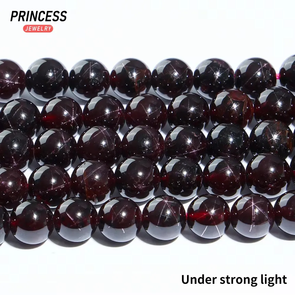 A+++ Natural Star Light Red Garnet 5-10mm Loose Gemstone Beads for Jewelry Making Bracelet Crystal Beads DIY Accessories