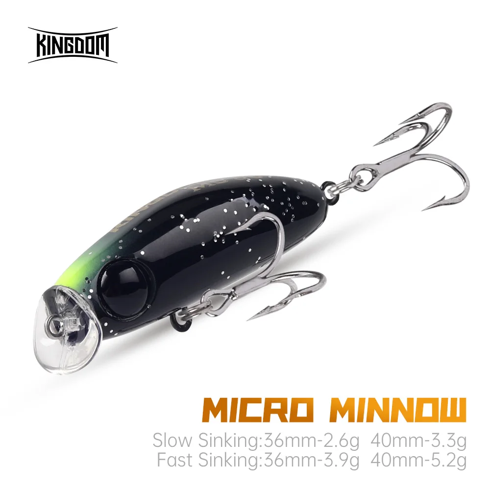 Kingdom Micro leurre méné 2.6g 36mm appât artificiel en plastique coulant méné appâts durs pour la pêche au bar brochet truite