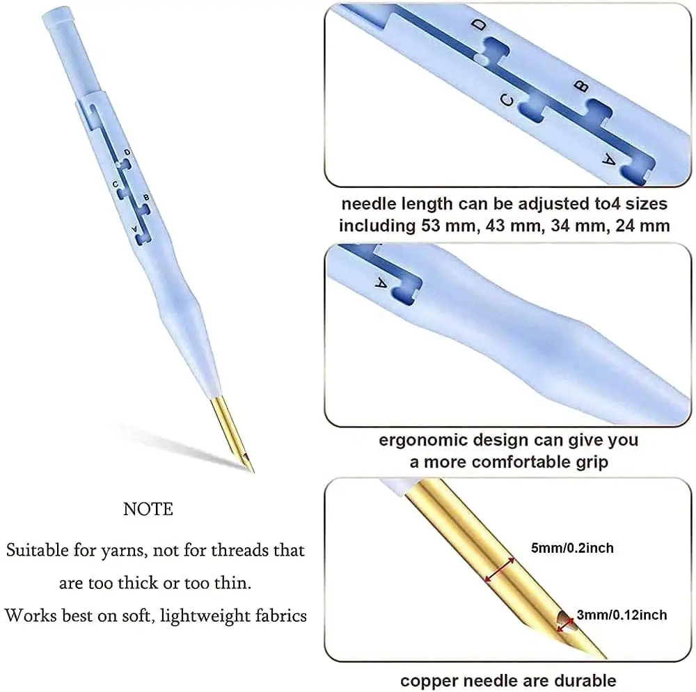Embroidery Punch Needle Pen DIY Magic Needle For Embroidery Pen Weaving Cross Stitch Tool Knitting Craft Art Sewing Accessories