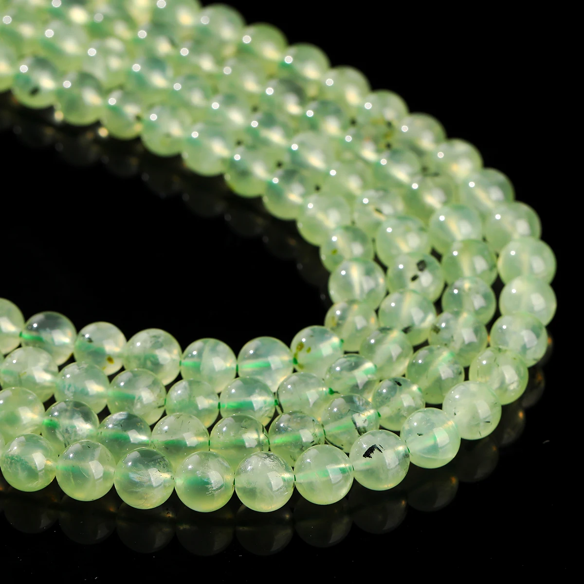 Wholesale Natural Stone Prehnite Beads Round Loose Spacer 4 6 8 10 12mm For Jewelry Making Diy Necklace Bracelet Accessory 15