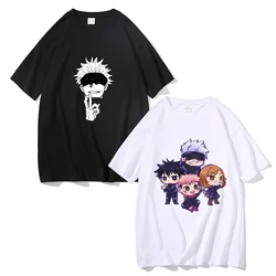 Jujutsu Kaisen T-shirt for Men Women Anime Figure Gojo White Black Tee Short Sleeve Clothing Cool Loose Breathable T-shirts Gift