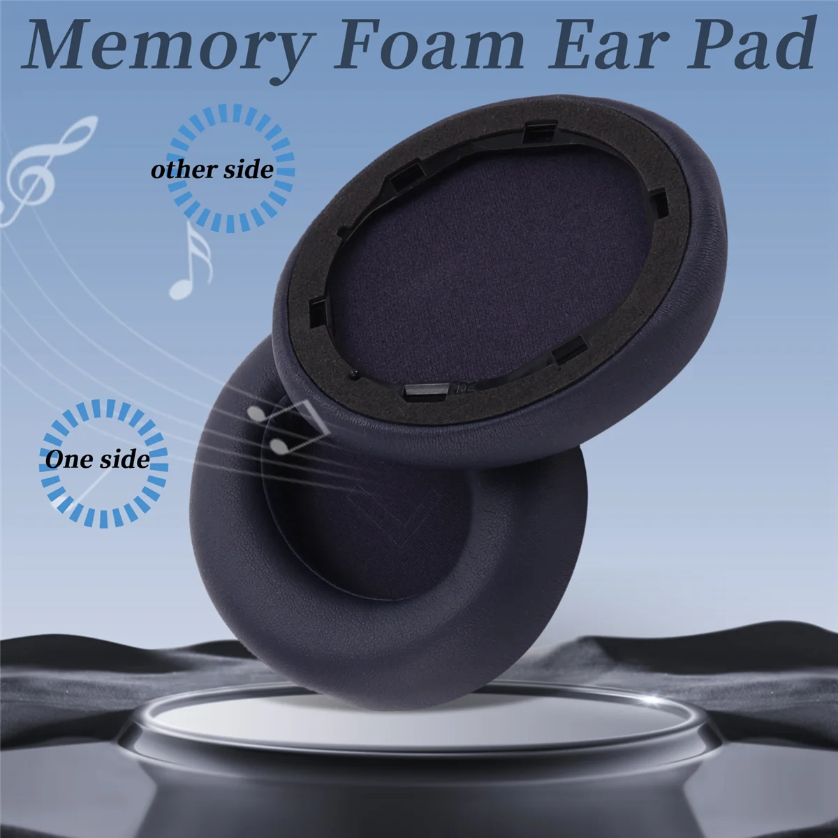 Replacement Ear Pads for Life Q30/Q35 Protein Leather Headphones Earpads(Blue)