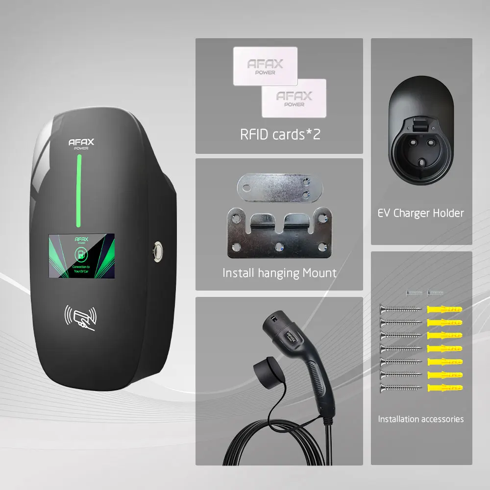 New Smart EV Chargers Wall-Mounted type1 AC 22kW Charging Station with OCPP1.6 Support