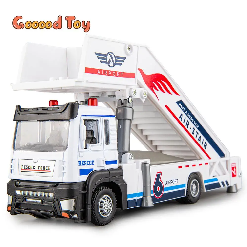 

1:32 Simulation Alloy Airport Boarding Car Model Engineering City Trucks Pull Back Car with Lights Sounds Boy Toys Children Gift