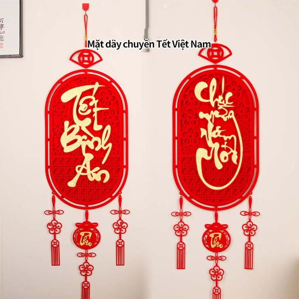 Chinese Style Vietnamese New Year Pendant Blessing Words Traditional 2025 New Year Door Couplet Festival Vietnam Lucky Ornament