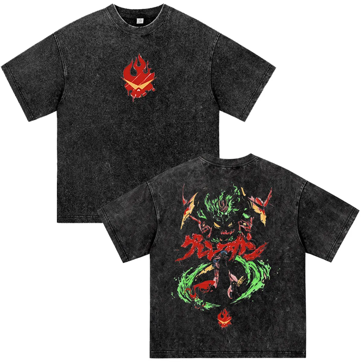 Camisetas Vintage de Anime Tengen Toppa Gurren Lagann, Camisetas de Manga Corta para Hombre y Mujer, Ropa Casual, Camisetas Extra Grandes, Tops de Cosplay