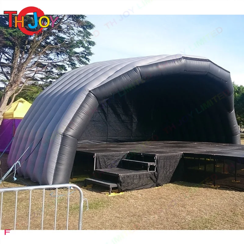 Giant black/white Inflatable Stage Cover Tent,Air Supported Inflatable Stage tent Dome Marquee Double Layers Outdoor Exhibition