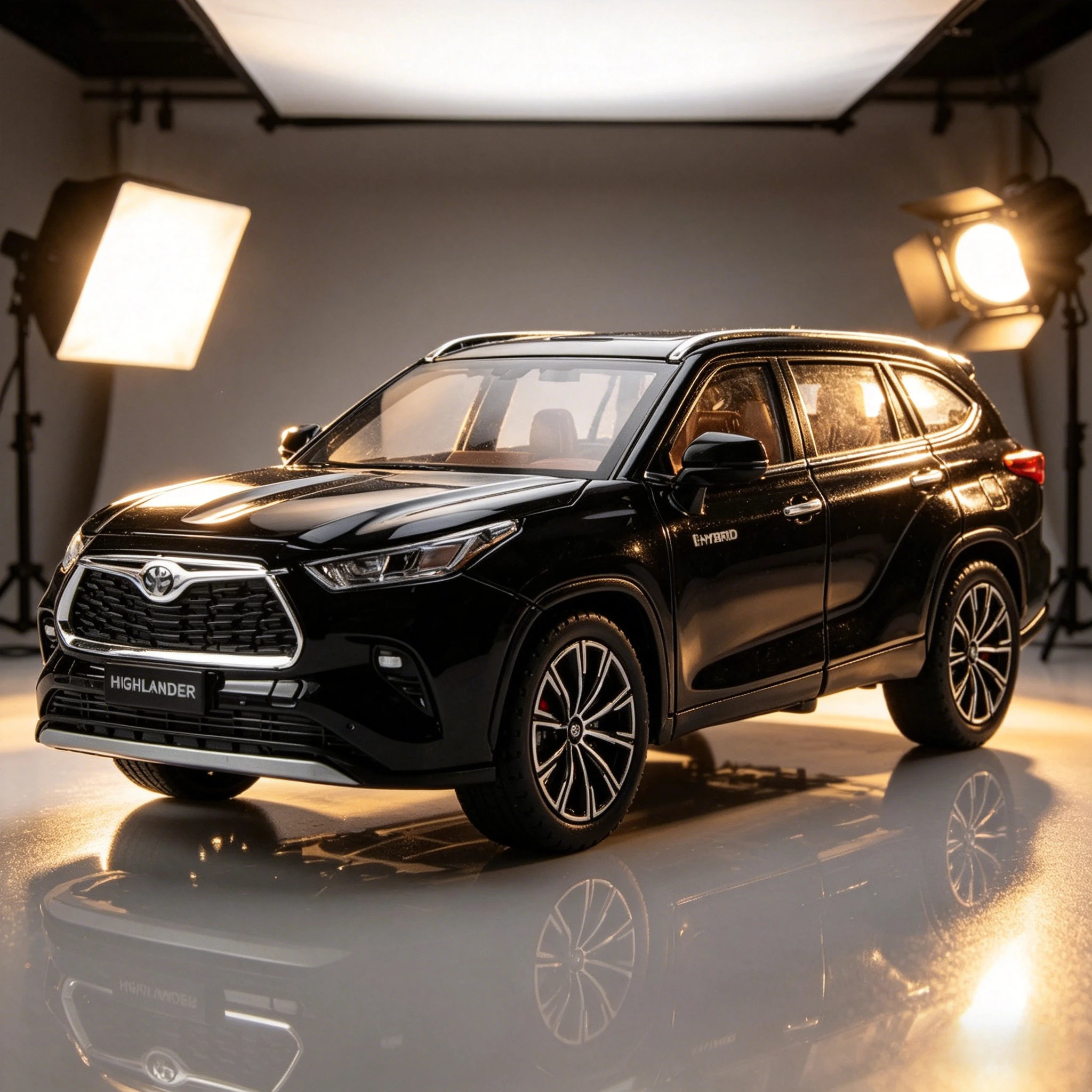 

1:24 Highlander SUV Model Toys Diecast Sound Light Pull Back Miniature Vehices for Boy's Birthday Gifts