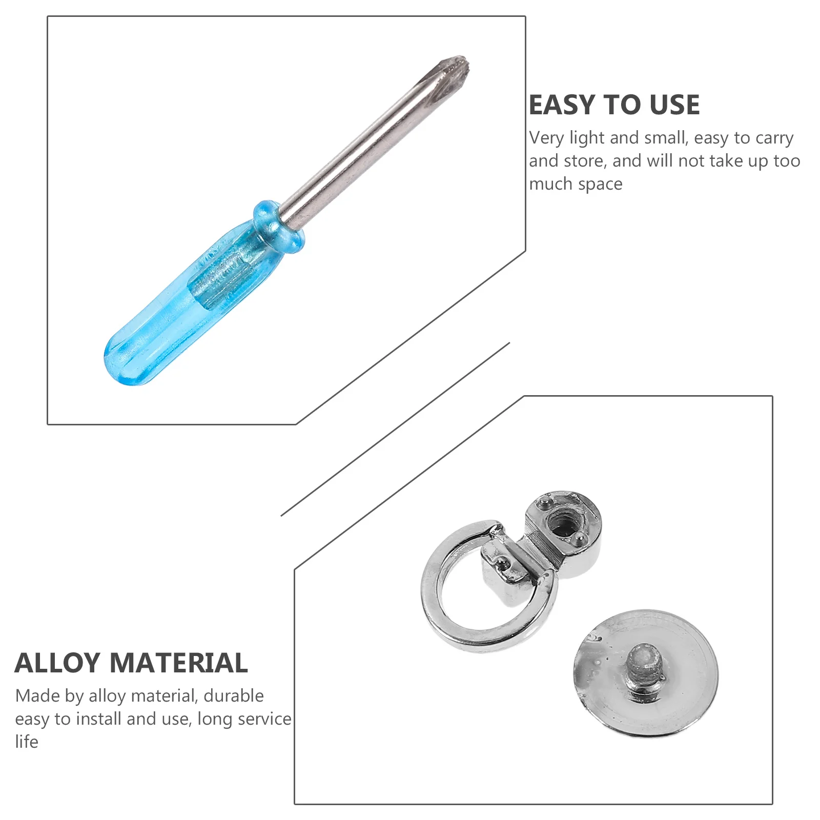 

12Pcs Alloy Bag Ring Buckle Durable DIY Handbag Purse Accessories Semi-Circular Buckle for Backpack Luggage Strap Clip