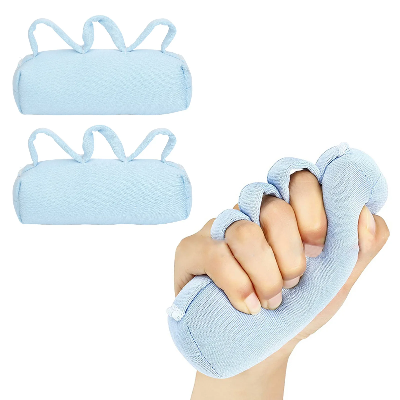 2pcs Palm Grip Hand Contracture Cushion Sweat Resistant Washable Finger Splitter Palm Cushion for Paralyzed Elderly Patients