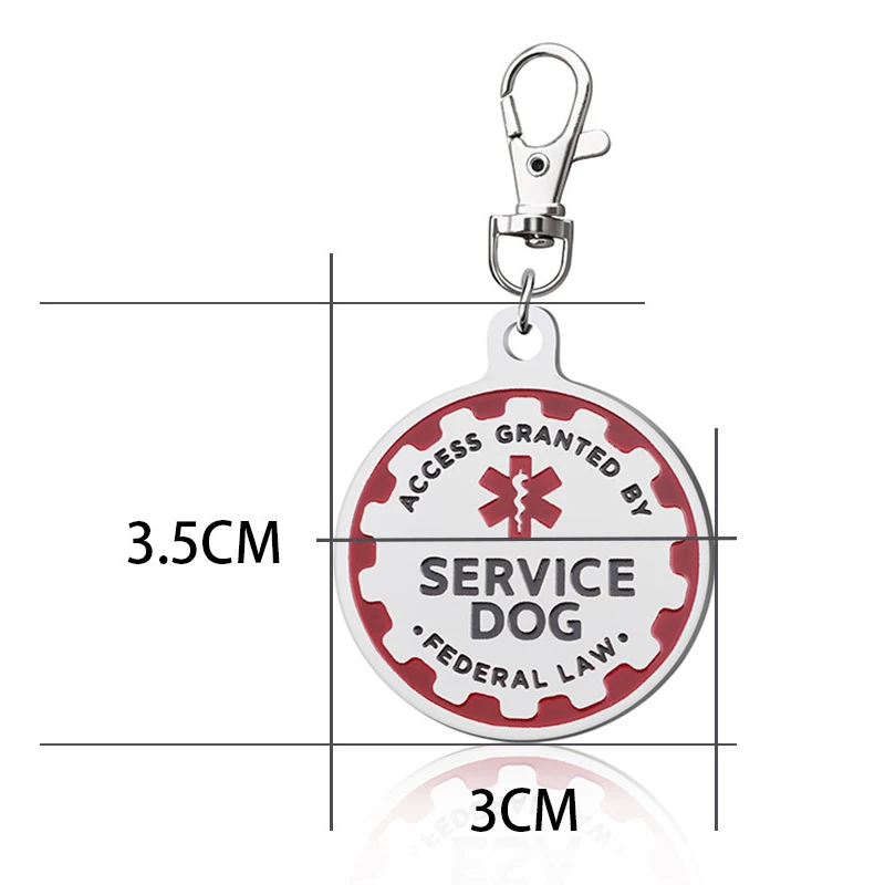 2 pezzi Service Dog tag targhetta incisa in acciaio inossidabile supporto emotivo Animal ESA Service Dog ID tag accessori per collare per cani