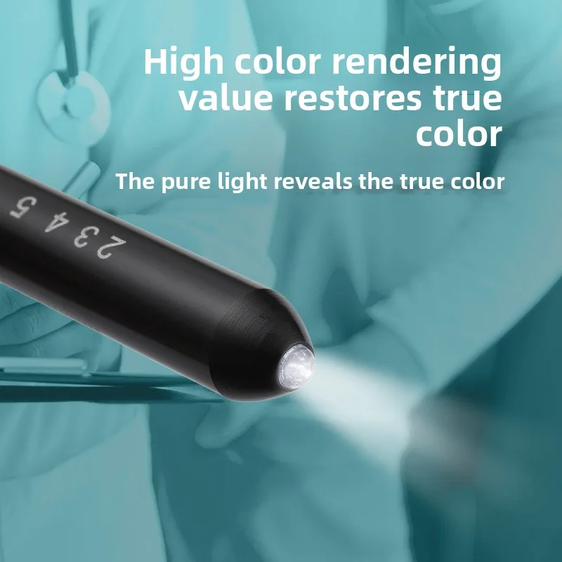 Aluminum Medical Pen Light Yellow LED Pupil Flashlight Portable Oral Inspection Torch for Doctor Nurse Household Clinical Check
