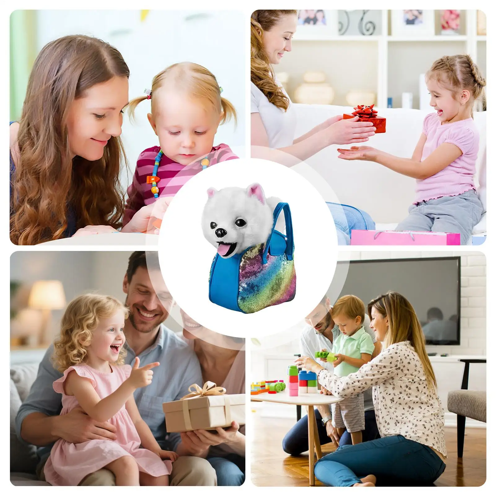 Perro de juguete electrónico calmante interactivo cantando ladrando perro eléctrico para niños niñas adolescentes niños sala de estar dormitorio