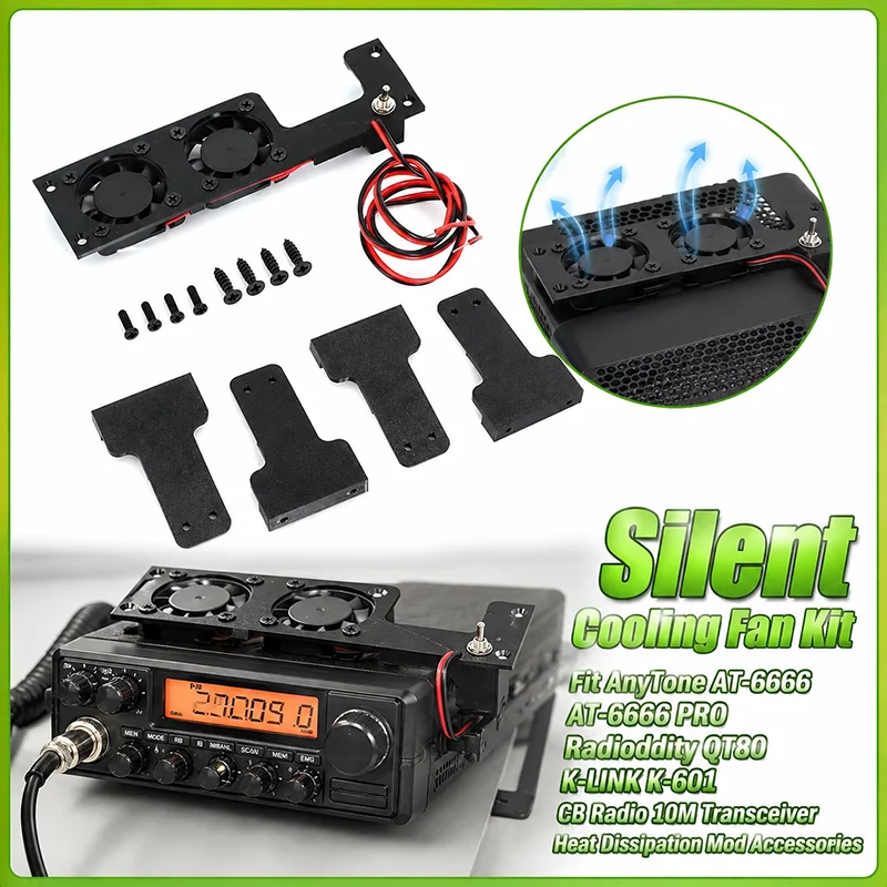 Leises Kühlventilator-Set für AnyTone AT-6666 PRO Radioddity QT80 K-LINK K-601 CB-Funkgerät 10M Transceiver Wärmeableitung – Detail 1